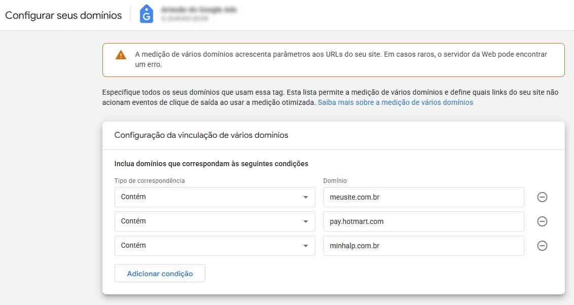 Veja como configurar seus domínios no GTM.