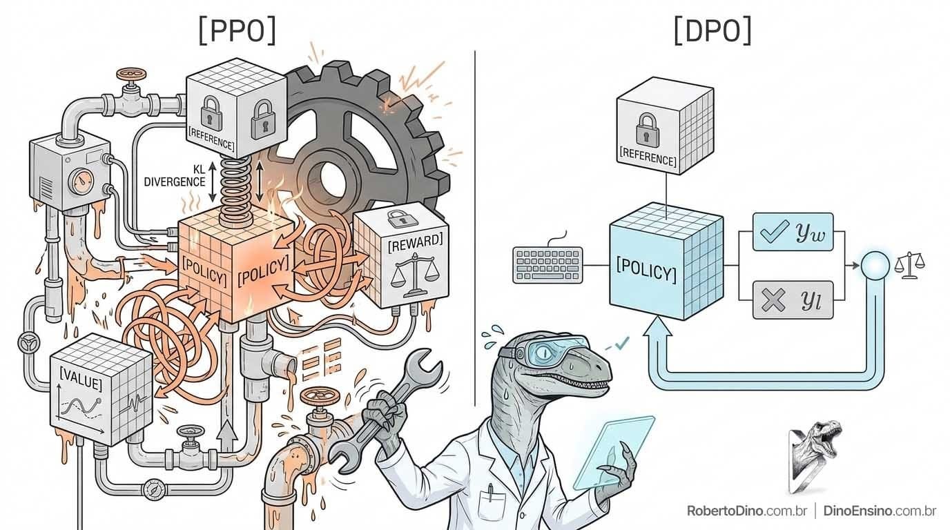 Para tirar as IAs do modo autocomplete sociopata com respostas imprecisas, até perigosas,, o DPO (direct preference optimization) entrou em cena.