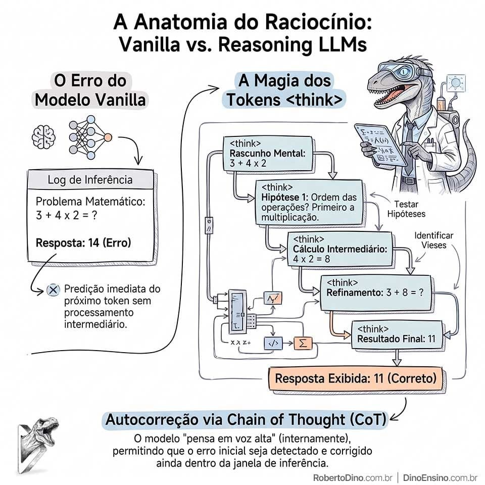 Chegamos ao ponto onde as LLMs tentam emular o raciocínio humano profundo. "Prende-se o ar" da IA pra ela pensar devagar antes de abrir a bocarra.