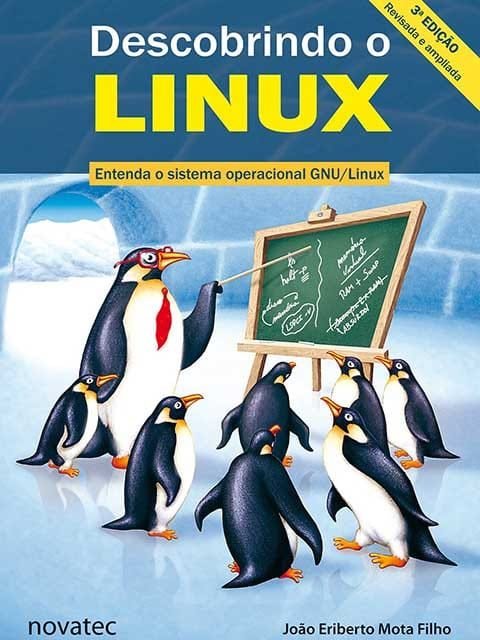 Descobrindo o Linux está dividido em sete partes, explicando detalhadamente como o sistema operacional funciona.