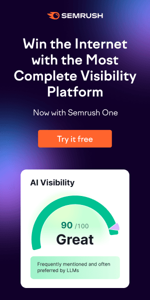 No topo logotipo da Semrush, com conteúdo explicativo para assinatura de sua plataforma analítica de SEO. no plano Semrush One.